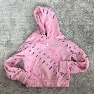 Bike Girls 3BRAND Cropped Hoodie Pink Logo Print Size M (10-12)